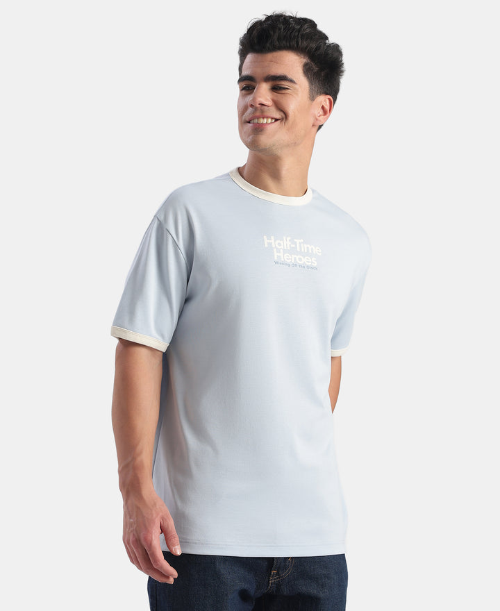 Super Combed Cotton Rich Graphic Printed T-Shirt - Skyway