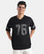 Lightweight Microfiber Fabric Oversized Graphic Printed T-Shirt - Black