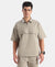 Microfiber Fabric Overzied Graphic Printed Polo T-Shirt - Dried Sage