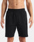 Microfiber Fabric Regular Fit Shorts with Side Pockets - Black