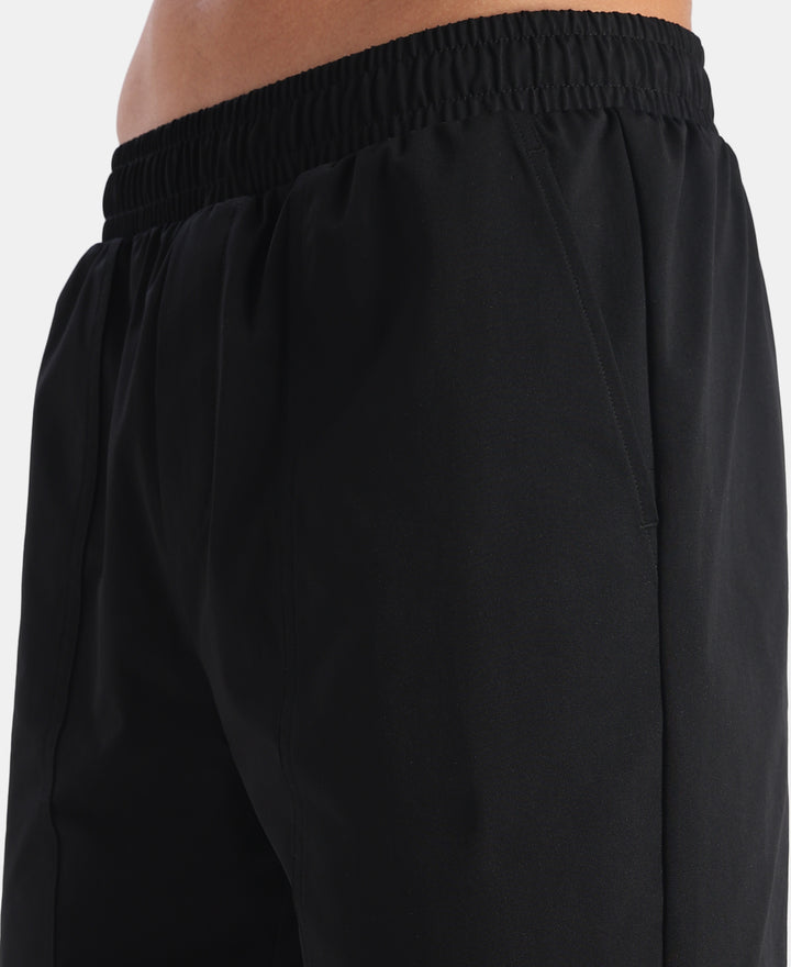 Microfiber Fabric Regular Fit Shorts with Side Pockets - Black