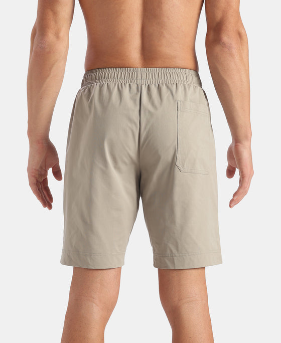 Microfiber Fabric Regular Fit Shorts with Side Pockets - Dried Sage