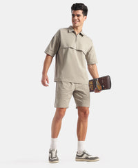 Microfiber Fabric Regular Fit Shorts with Side Pockets - Dried Sage
