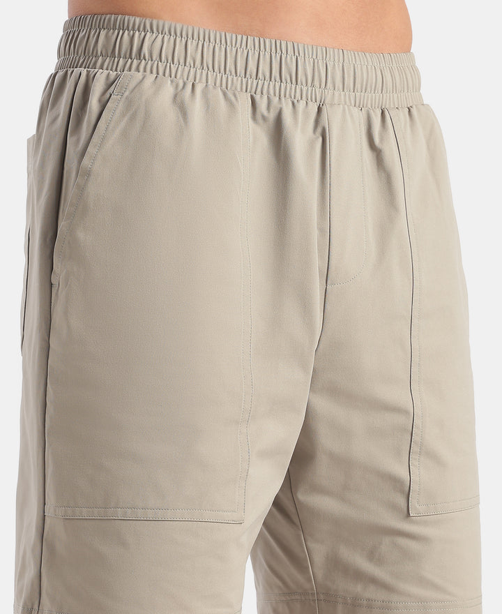 Microfiber Fabric Regular Fit Shorts with Side Pockets - Dried Sage