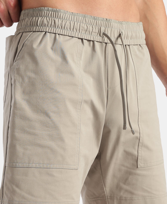 Microfiber Fabric Regular Fit Shorts with Side Pockets - Dried Sage