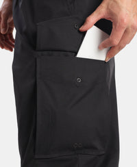Microfiber Fabric Oversized Cargo Utility Pants with Inner Drawstrings - Black