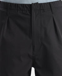 Microfiber Fabric Oversized Cargo Utility Pants with Inner Drawstrings - Black