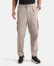 Microfiber Fabric Oversized Cargo Utility Pants with Inner Drawstrings - Moon Rock