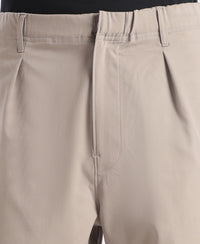 Microfiber Fabric Oversized Cargo Utility Pants with Inner Drawstrings - Moon Rock