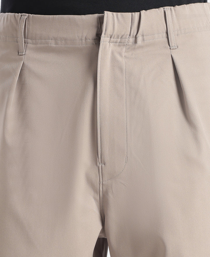 Microfiber Fabric Oversized Cargo Utility Pants with Inner Drawstrings - Moon Rock