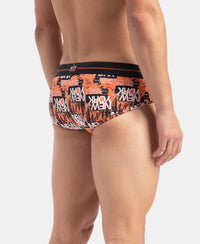 Super Combed Cotton Elastane Stretch Printed Brief with Ultrasoft Waistband - Flamingo