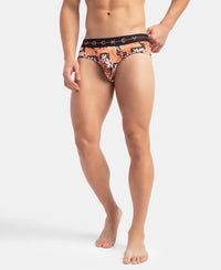 Super Combed Cotton Elastane Stretch Printed Brief with Ultrasoft Waistband - Flamingo