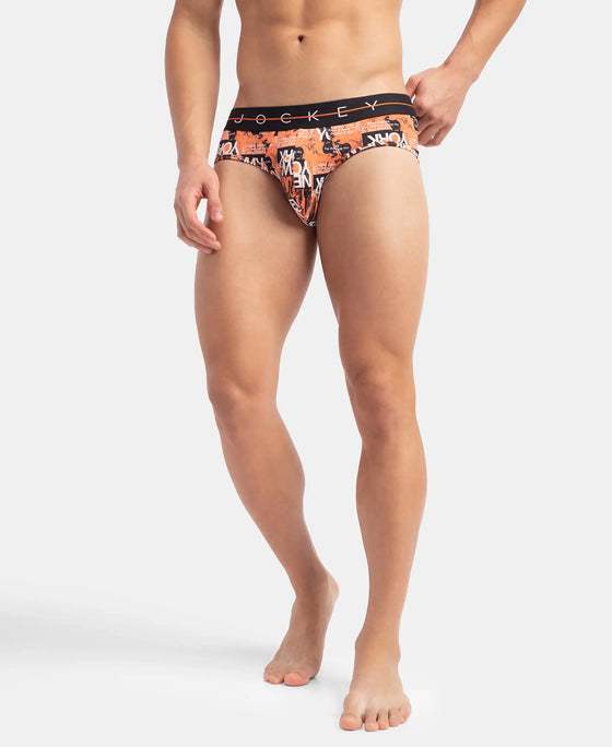 Super Combed Cotton Elastane Stretch Printed Brief with Ultrasoft Waistband - Flamingo