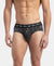 Super Combed Cotton Elastane Stretch Printed Brief with Ultrasoft Waistband - White