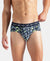 Super Combed Cotton Elastane Stretch Printed Brief with Ultrasoft Waistband - Navy, White & Dusk Blue
