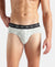 Super Combed Cotton Elastane Stretch Printed Brief with Ultrasoft Waistband - White, Black & Jadeite
