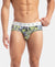 Super Combed Cotton Elastane Printed Brief with Ultrasoft Waistband - Black