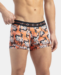 Super Combed Cotton Elastane Stretch Printed Trunk with Ultrasoft Waistband - Flamingo