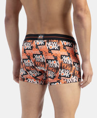 Super Combed Cotton Elastane Stretch Printed Trunk with Ultrasoft Waistband - Flamingo