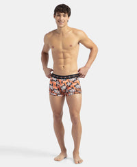 Super Combed Cotton Elastane Stretch Printed Trunk with Ultrasoft Waistband - Flamingo
