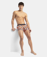 Super Combed Cotton Elastane Stretch Printed Trunk with Ultrasoft Waistband - Flamingo