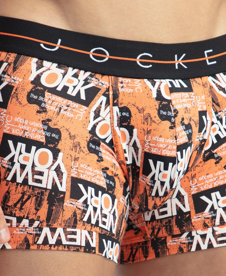 Super Combed Cotton Elastane Stretch Printed Trunk with Ultrasoft Waistband - Flamingo
