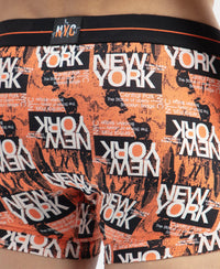 Super Combed Cotton Elastane Stretch Printed Trunk with Ultrasoft Waistband - Flamingo