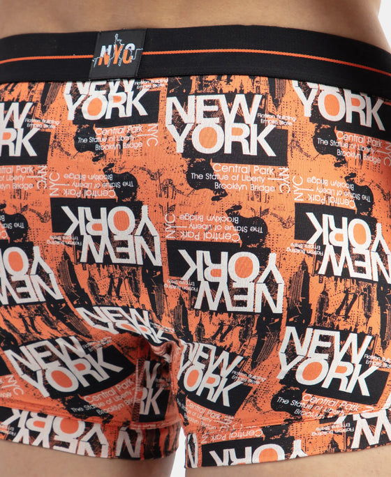 Super Combed Cotton Elastane Stretch Printed Trunk with Ultrasoft Waistband - Flamingo