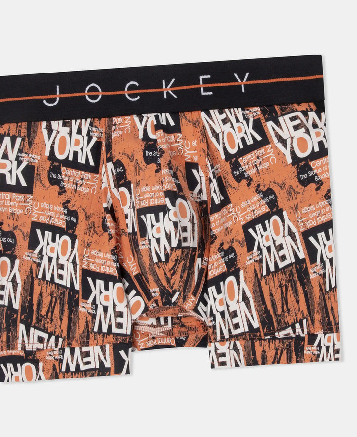 Super Combed Cotton Elastane Stretch Printed Trunk with Ultrasoft Waistband - Flamingo