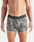 Super Combed Cotton Elastane Stretch Printed Trunk with Ultrasoft Waistband - White