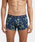 Super Combed Cotton Elastane Printed Trunk with Ultrasoft Waistband - Navy & Neon