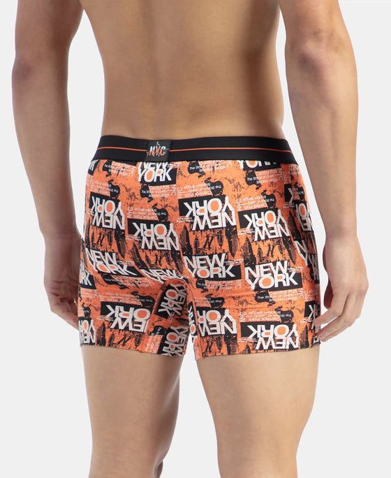 Super Combed Cotton Elastane Printed Boxer Brief with Ultrasoft Waistband - Flamingo