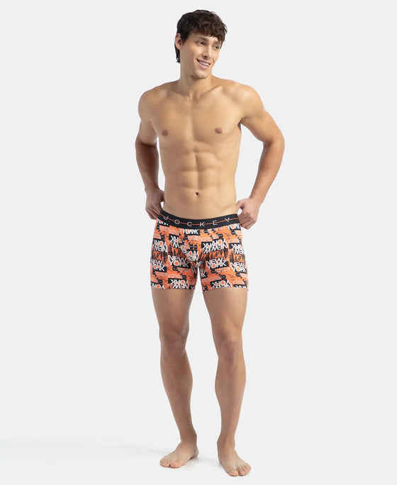 Super Combed Cotton Elastane Printed Boxer Brief with Ultrasoft Waistband - Flamingo