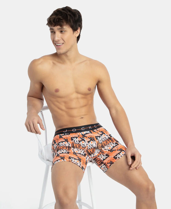 Super Combed Cotton Elastane Printed Boxer Brief with Ultrasoft Waistband - Flamingo