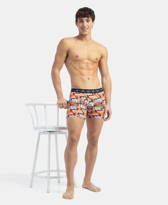 Super Combed Cotton Elastane Printed Boxer Brief with Ultrasoft Waistband - Flamingo