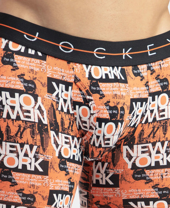 Super Combed Cotton Elastane Printed Boxer Brief with Ultrasoft Waistband - Flamingo