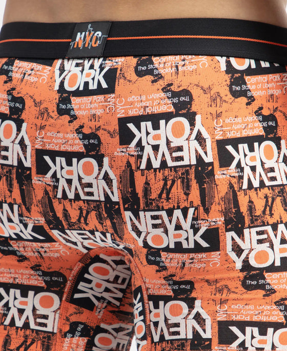 Super Combed Cotton Elastane Printed Boxer Brief with Ultrasoft Waistband - Flamingo