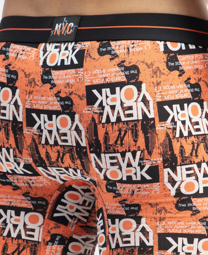 Super Combed Cotton Elastane Printed Boxer Brief with Ultrasoft Waistband - Flamingo