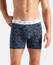 Super Combed Cotton Elastane Stretch Printed Boxer Brief with Ultrasoft Waistband - Black