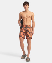 Super Combed Cotton Satin Weave Printed Boxer Shorts with Side Pocket - Flamingo