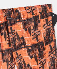 Super Combed Cotton Satin Weave Printed Boxer Shorts with Side Pocket - Flamingo