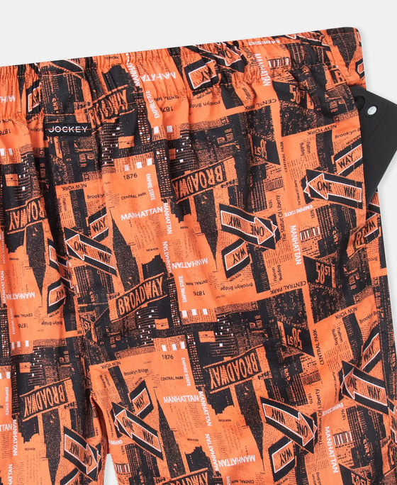 Super Combed Cotton Satin Weave Printed Boxer Shorts with Side Pocket - Flamingo