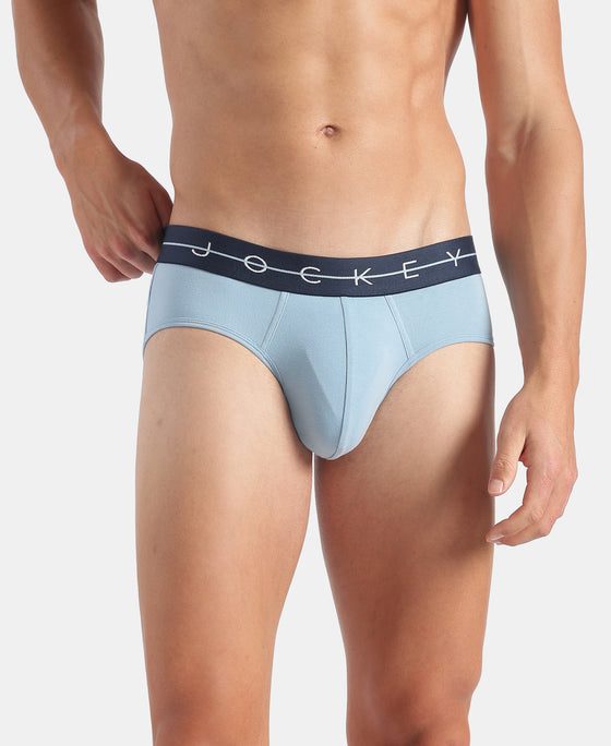 Super Combed Cotton Elastane Stretch Solid Brief with Ultrasoft Waistband - Assorted (Pack of 2)