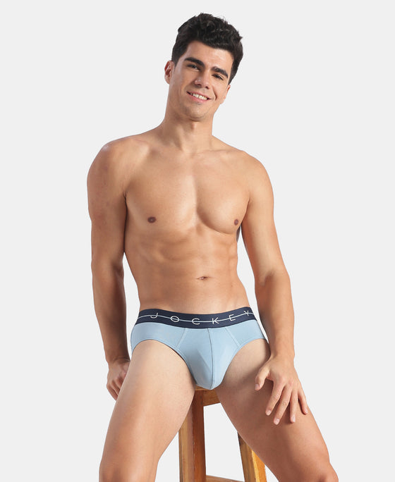 Super Combed Cotton Elastane Stretch Solid Brief with Ultrasoft Waistband - Assorted (Pack of 2)
