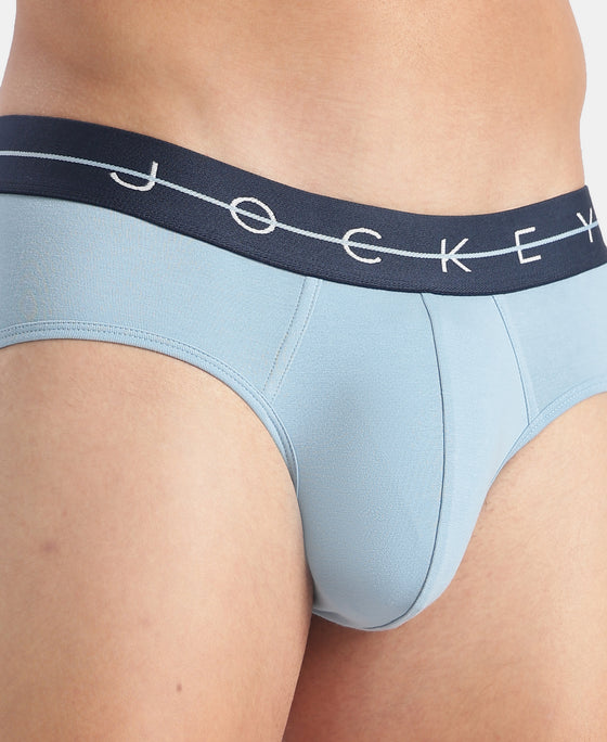 Super Combed Cotton Elastane Stretch Solid Brief with Ultrasoft Waistband - Assorted (Pack of 2)