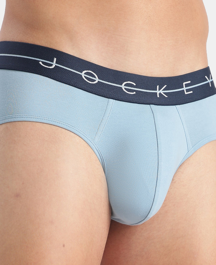 Super Combed Cotton Elastane Stretch Solid Brief with Ultrasoft Waistband - Assorted (Pack of 2)