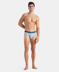 Super Combed Cotton Elastane Stretch Solid Brief with Ultrasoft Waistband - Assorted (Pack of 2)