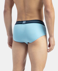 Super Combed Cotton Elastane Stretch Solid Brief with Ultrasoft Waistband - Dusk Blue
