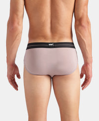 Super Combed Cotton Elastane Stretch Solid Brief with Ultrasoft Waistband - Gunmetal & Purple Dove (Pack of 2)