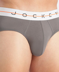 Super Combed Cotton Elastane Stretch Solid Brief with Ultrasoft Waistband - Gunmetal